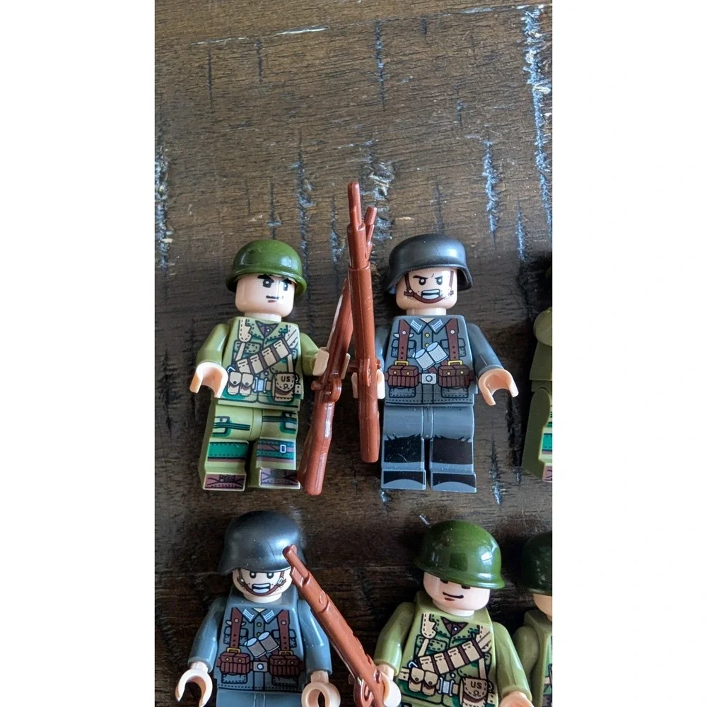 Bricks Buliding WW2 USA Uniform Soldiers Camo United States Lego-like